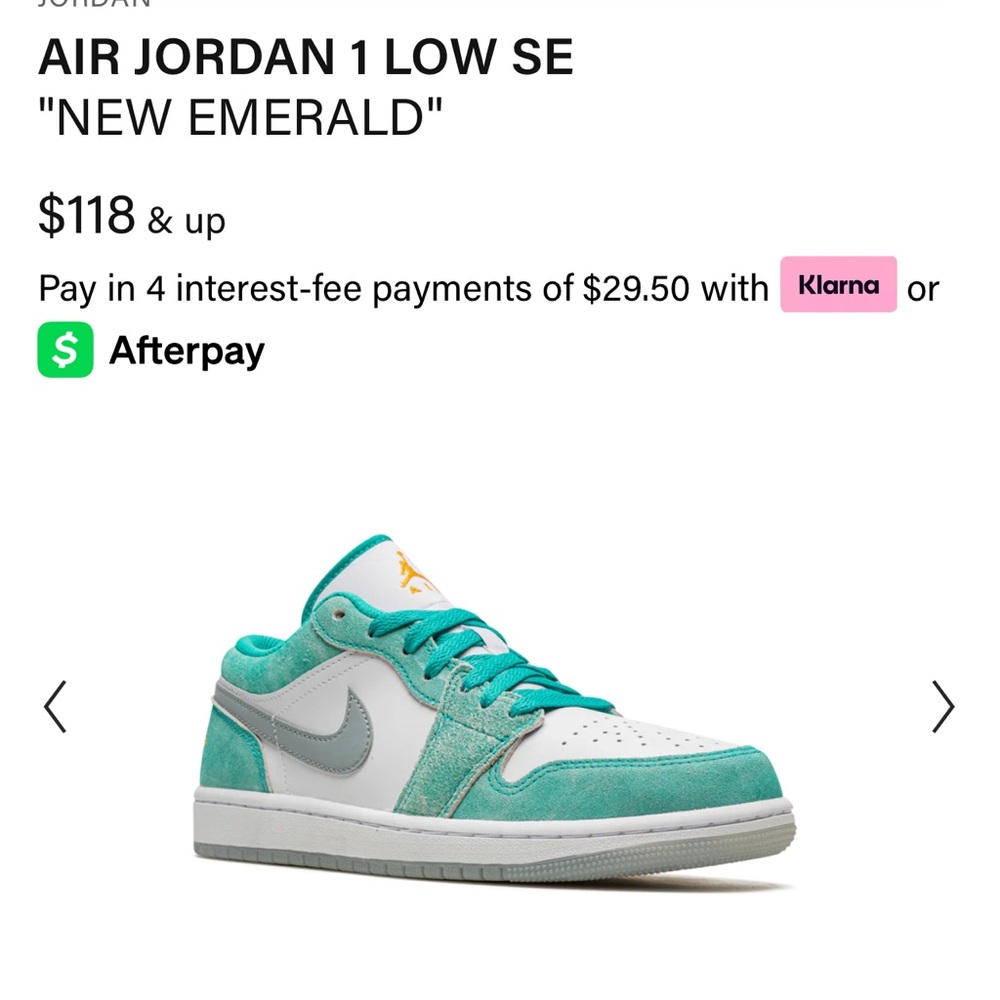 Jordan 1 Low SE in New Emerald and White